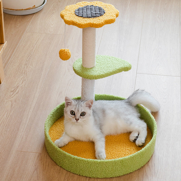 Sunflower cat tree with nest