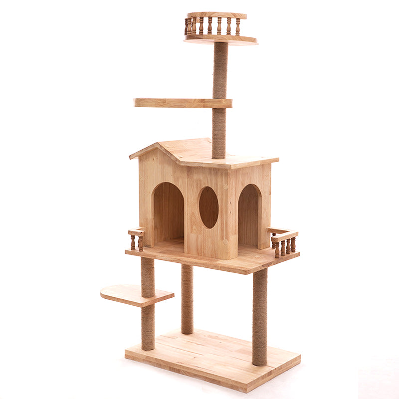 Large wood cat condo cat tree