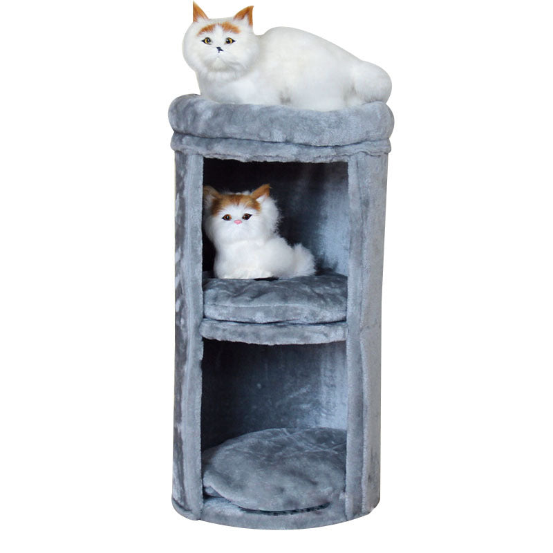 Three layer plush cat platform cat bucket