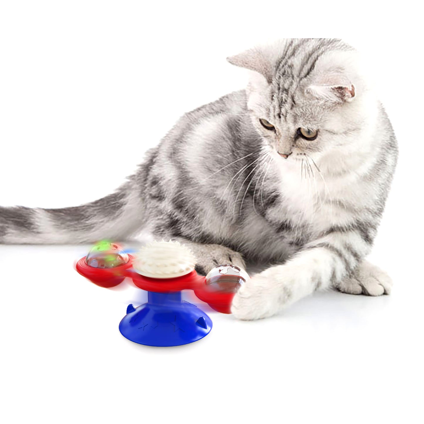 Rotating windmill cat toys