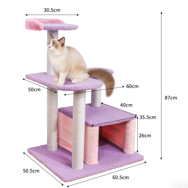 Multi-function colorful cat climbing frame