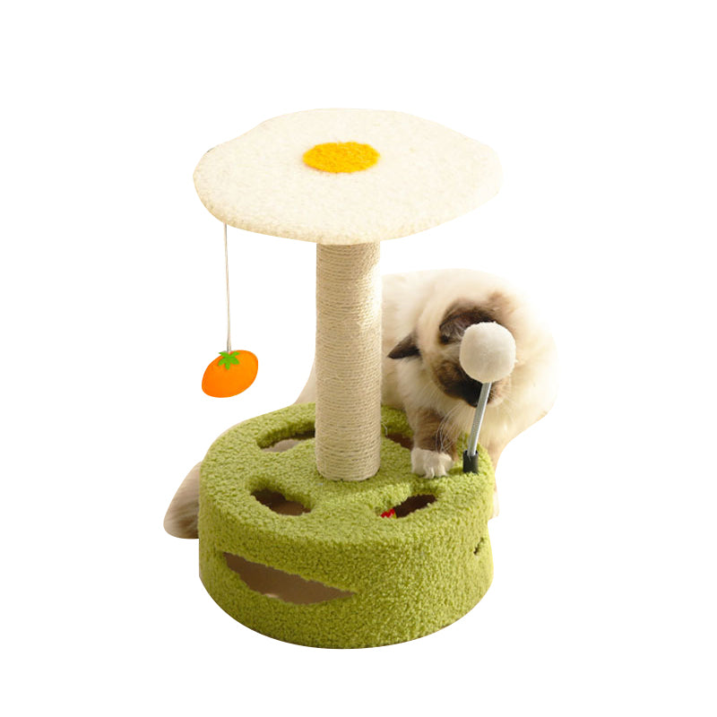 Fried Egg sisal cat scratching post -standing