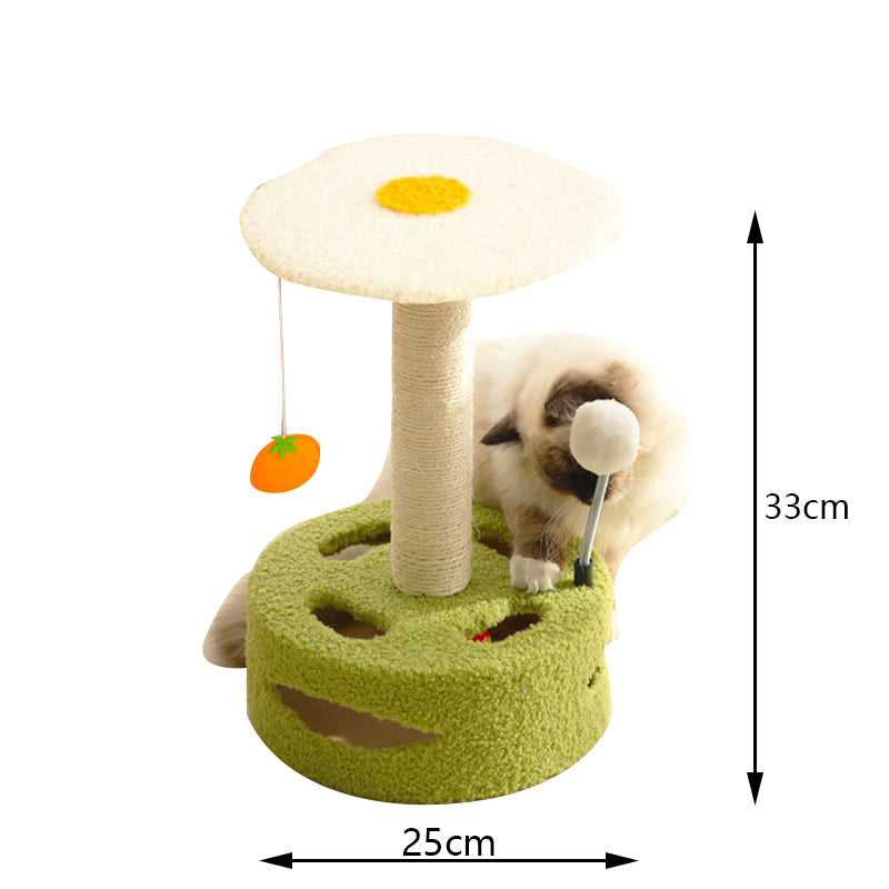 Fried Egg sisal cat scratching post -standing