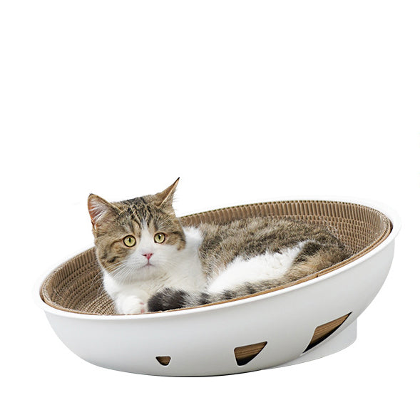 Sleep and play in one cat scratcher