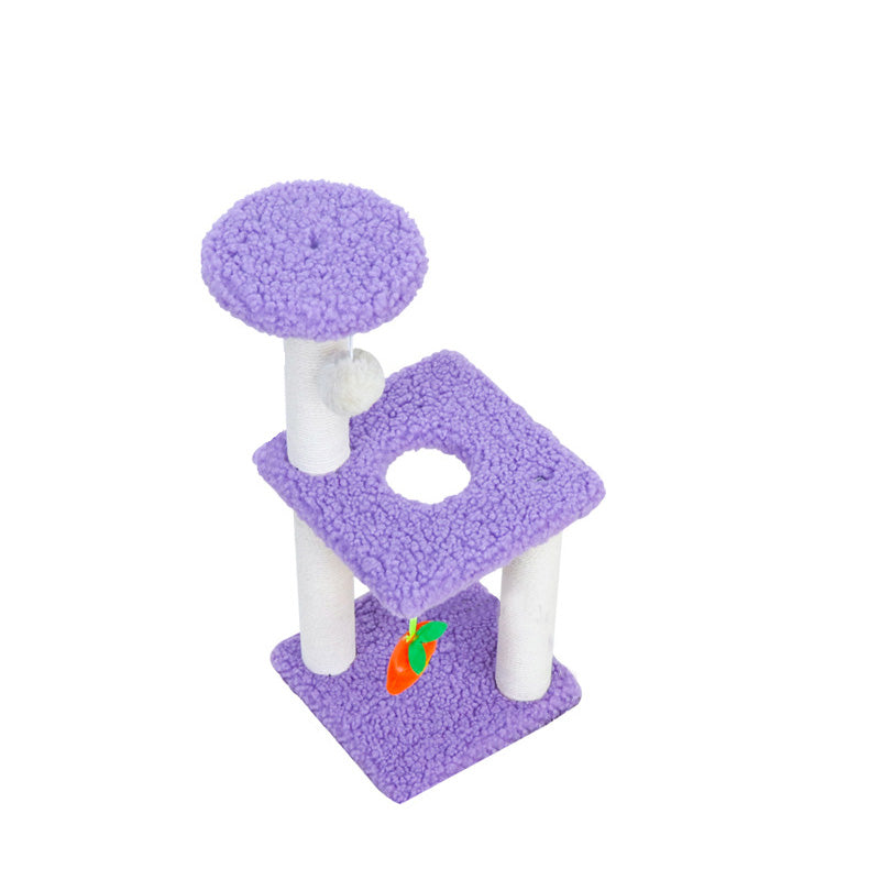 Small short plush cat tree