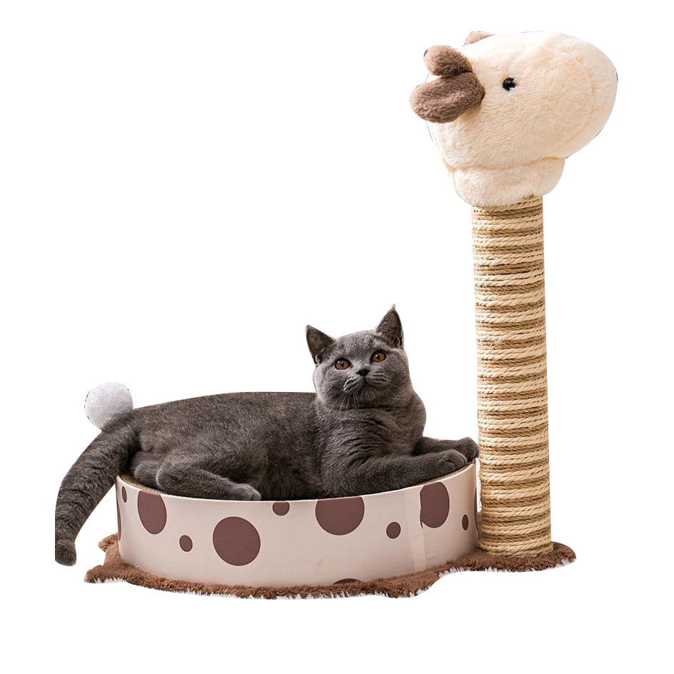 Giraffe-shaped cat scratching post