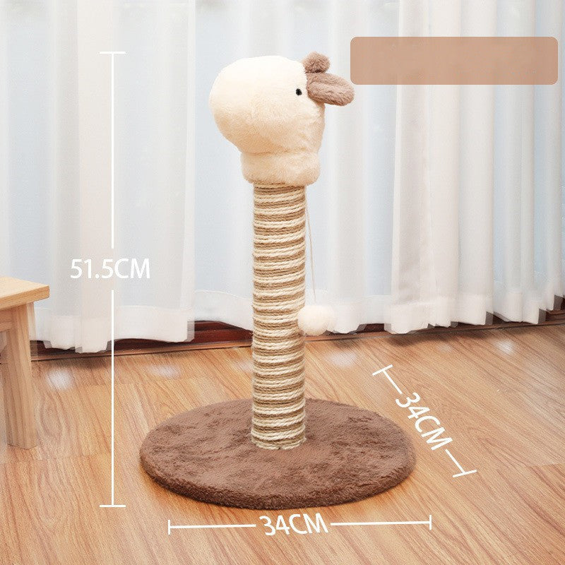 Giraffe-shaped cat scratching post