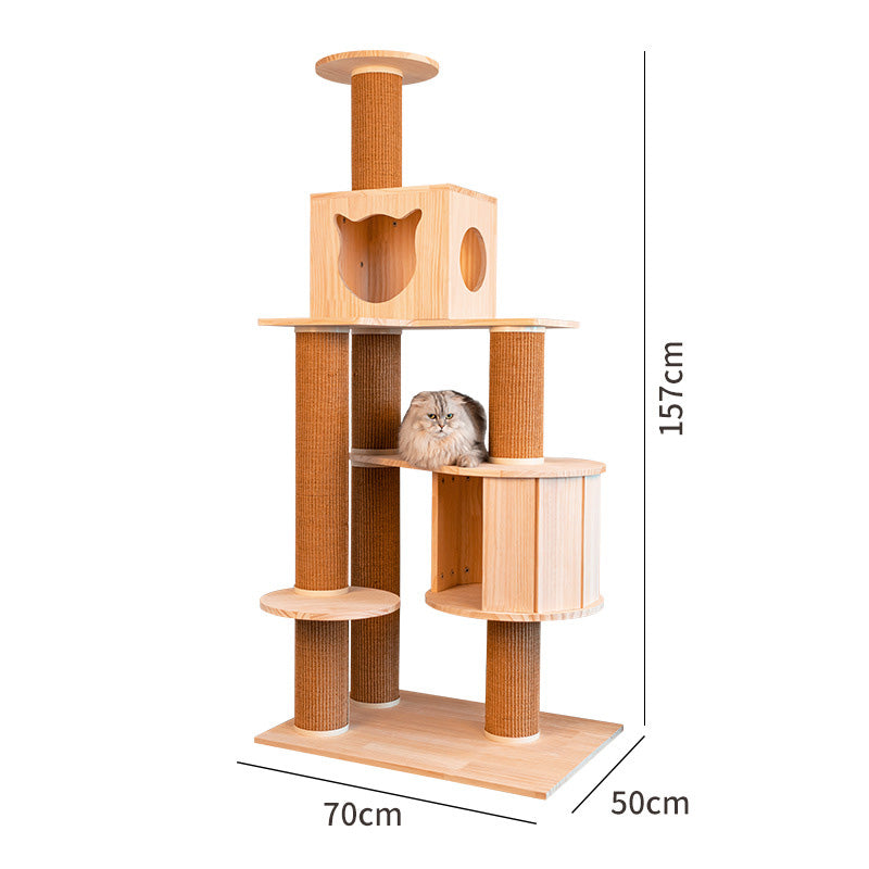 New update pine wood bolder cat tree