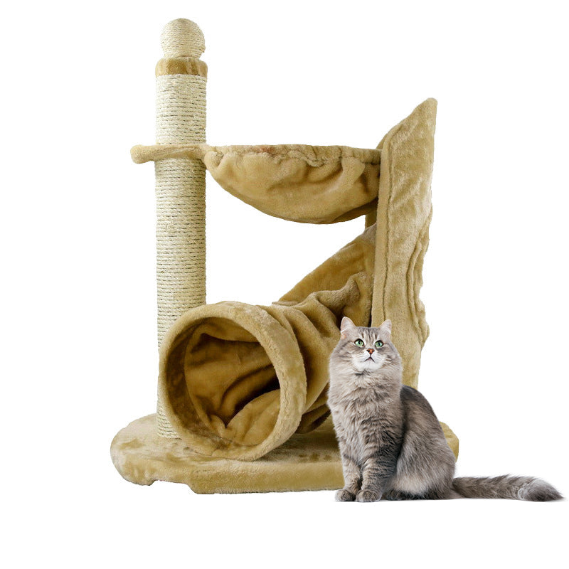 Small cat tree with soft tunnel