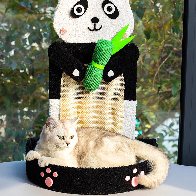 Panda cat stand with bed