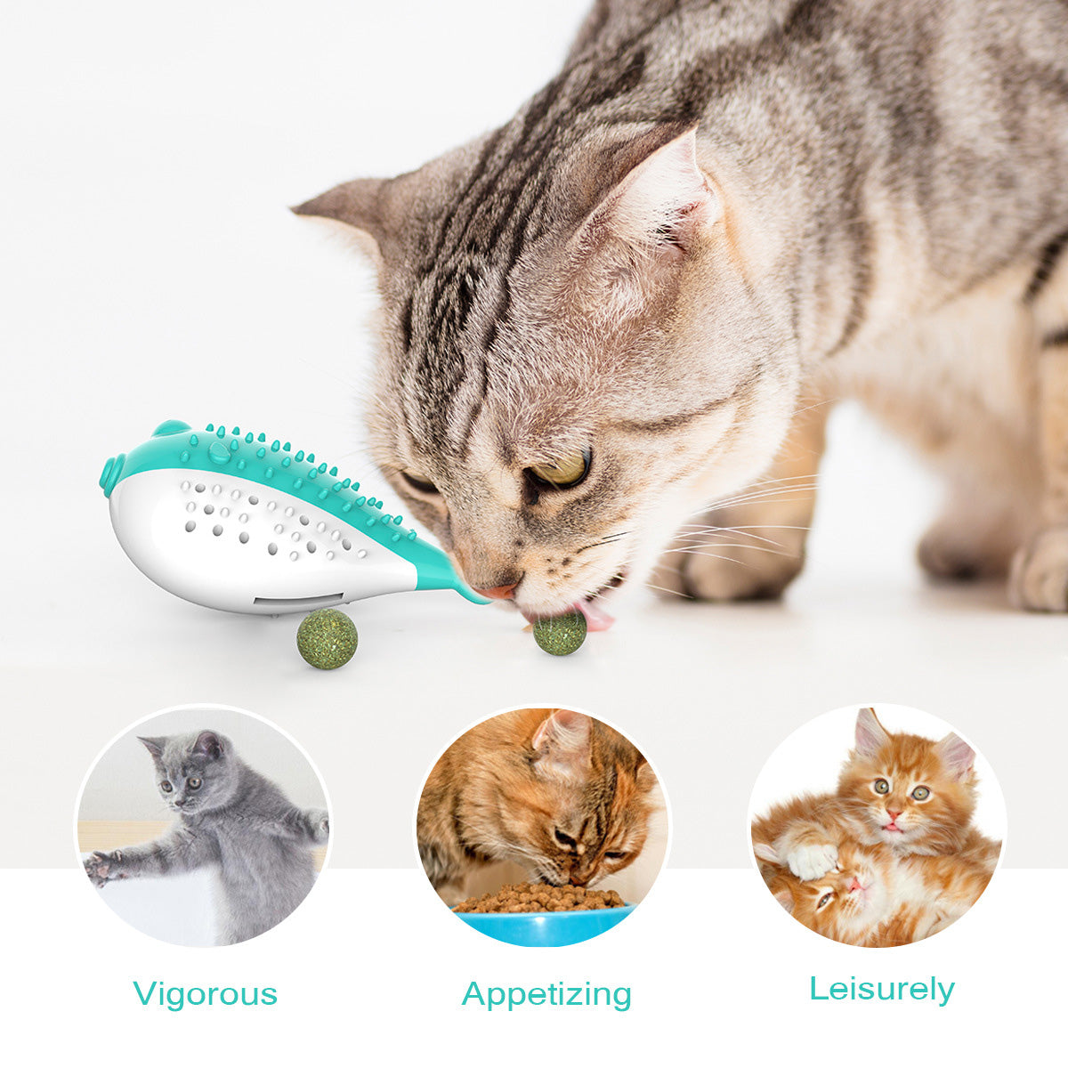 Blowfish-shaped cat toothbrush