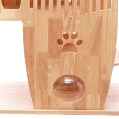 Luxury wooden cat tree in cat house