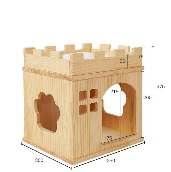 Wood cat castle luxury cat house