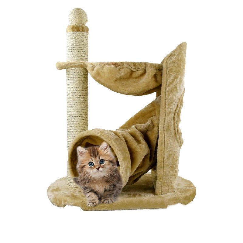 Small cat tree with soft tunnel