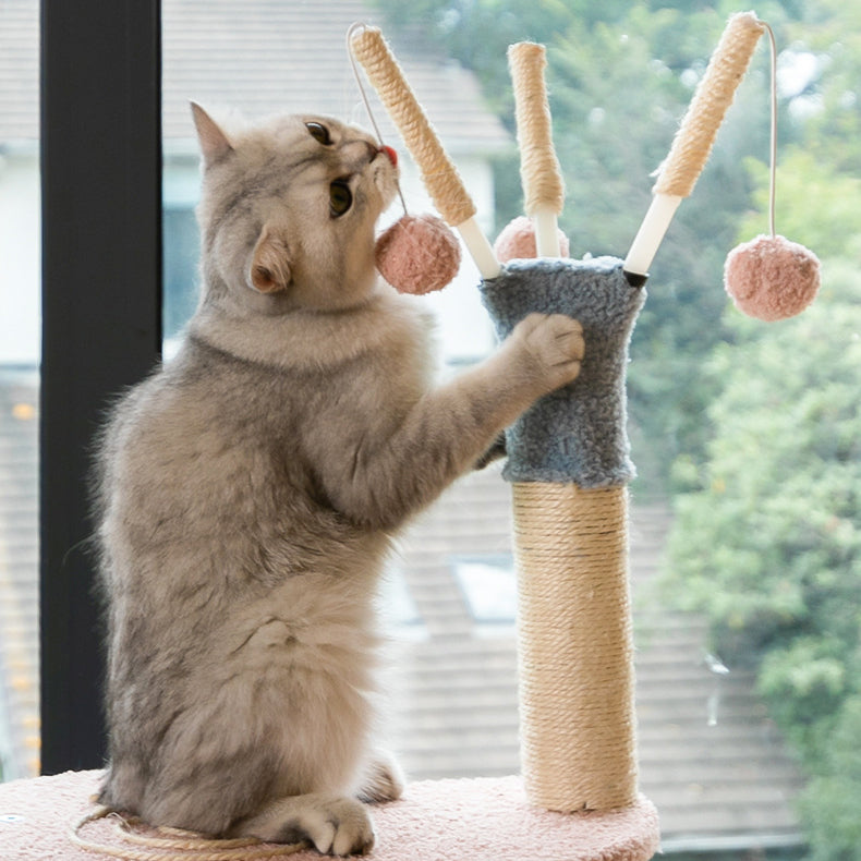 Plush cat tree with whale-shaped nest