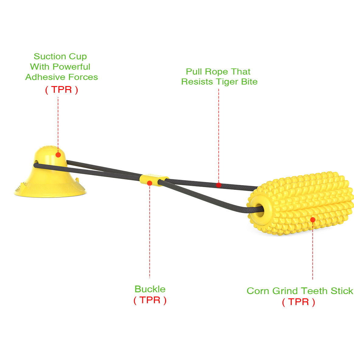 Suction cup corn tug-of-war toys