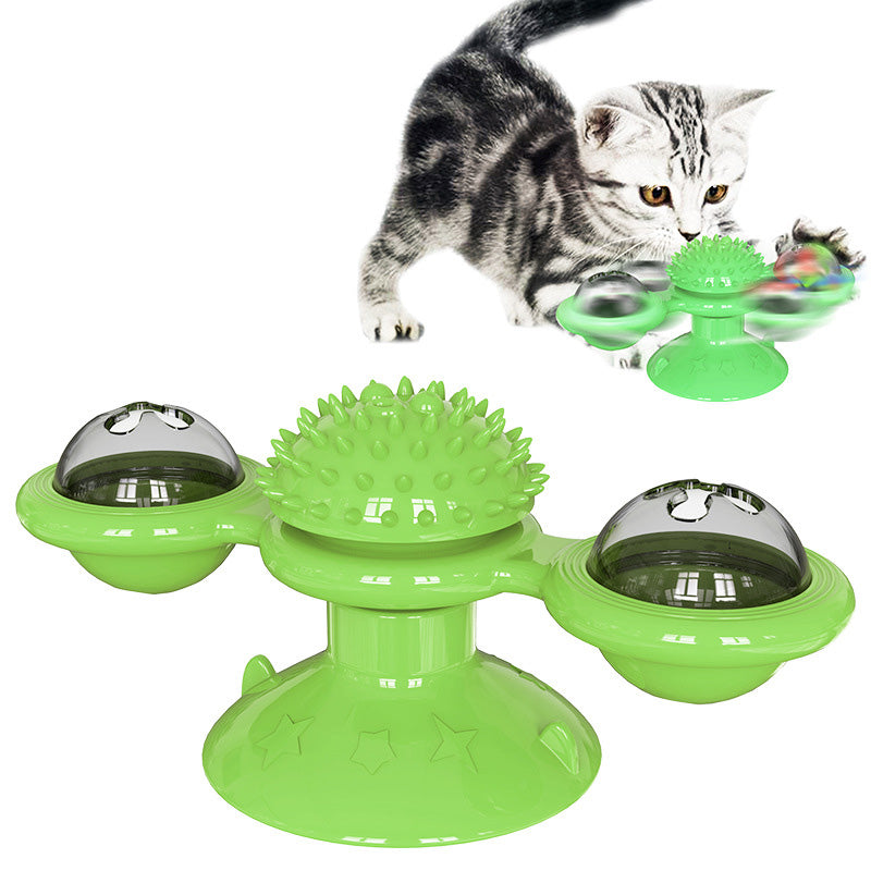 Rotating windmill cat toys