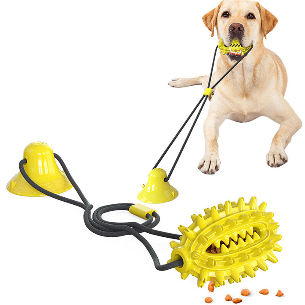 Suction cup rugby ball dog tug of war toys