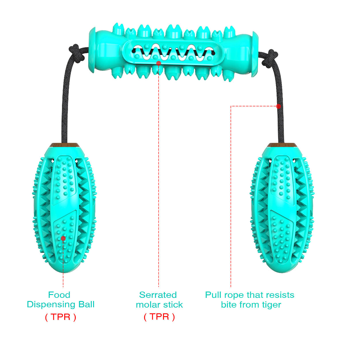 Upgraded dumbbell chew toy