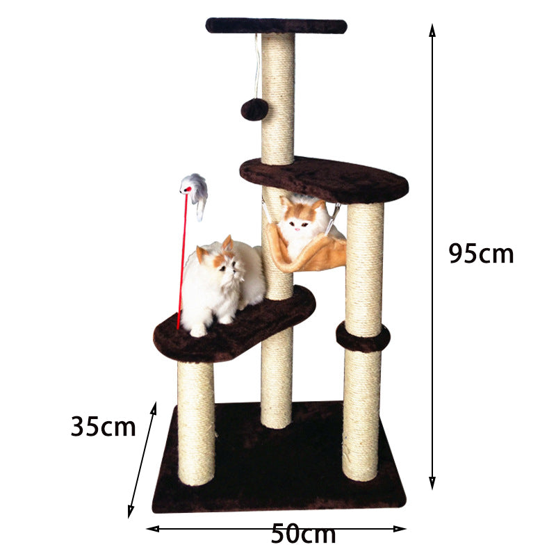 America style three layer cat tree with hammock