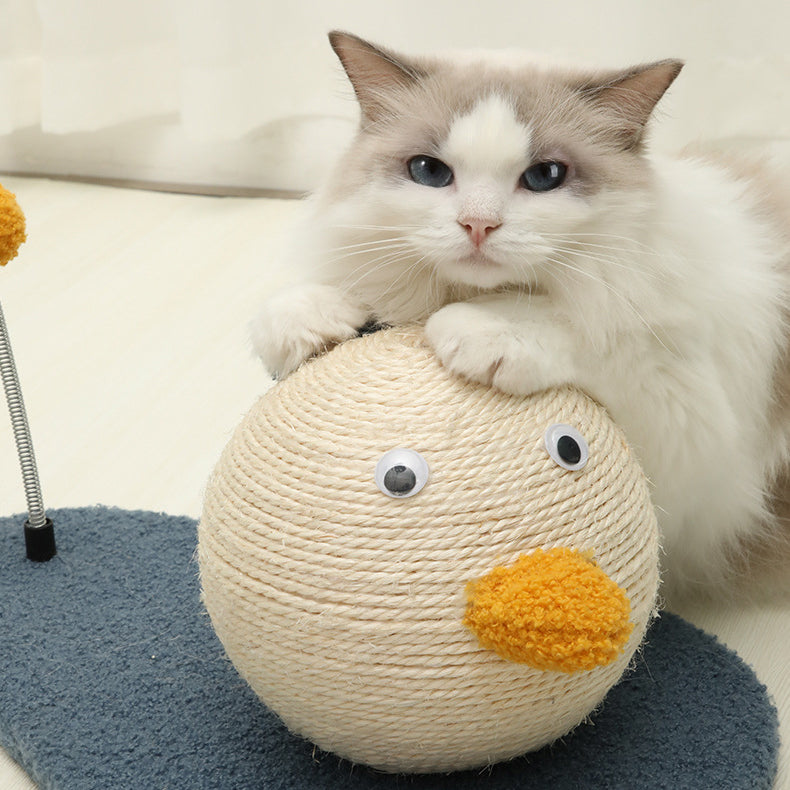 Duck sisal cat scratching with ball