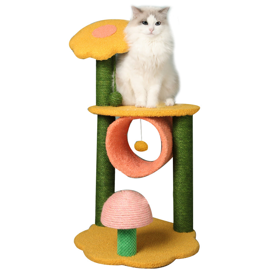 Sunflower cat tree with flower bottom