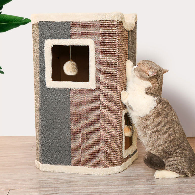 Sisal bucket cat house