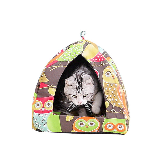 Colorful canvas cat tent bed