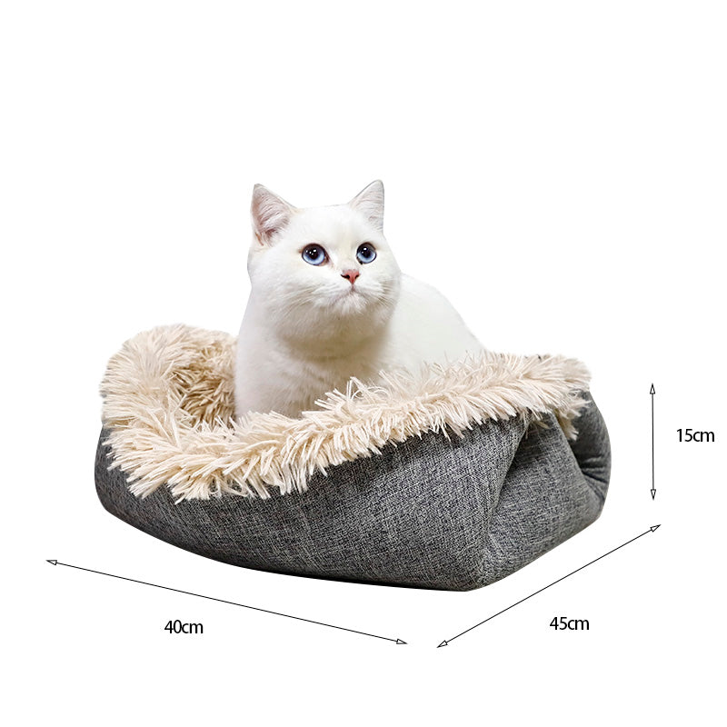 Dual purpose cat bed plush pet mat