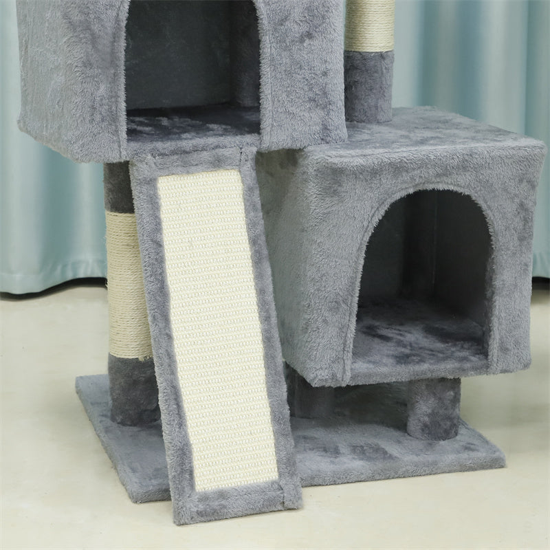 34 inches Faux Fur Cat Tree with 2 Condos