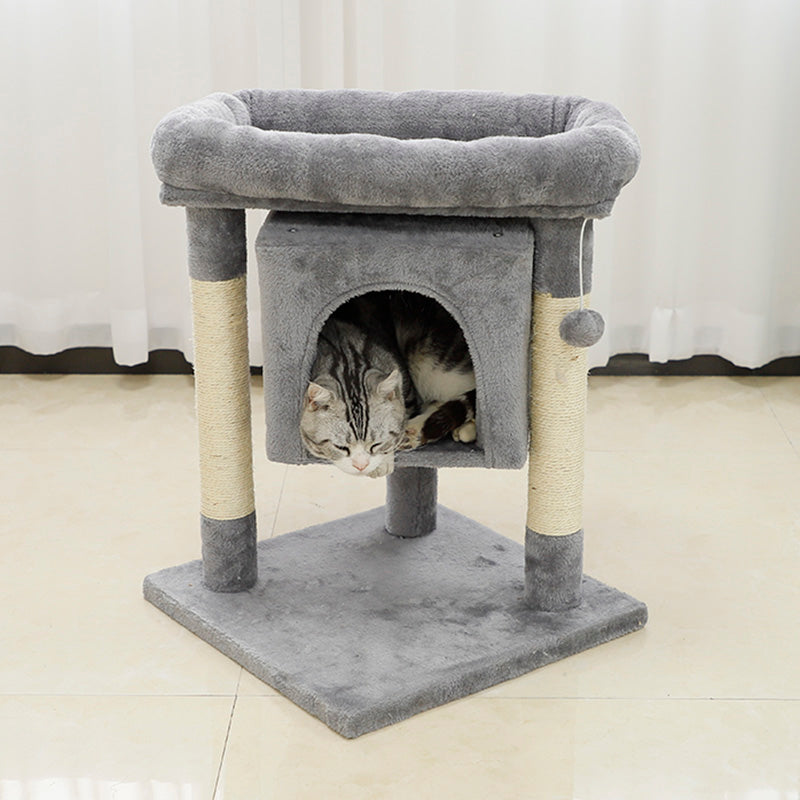 24 inches Faux Fur Cat Tree & Condo