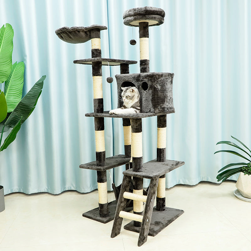 61-inch double base hammock cat tree