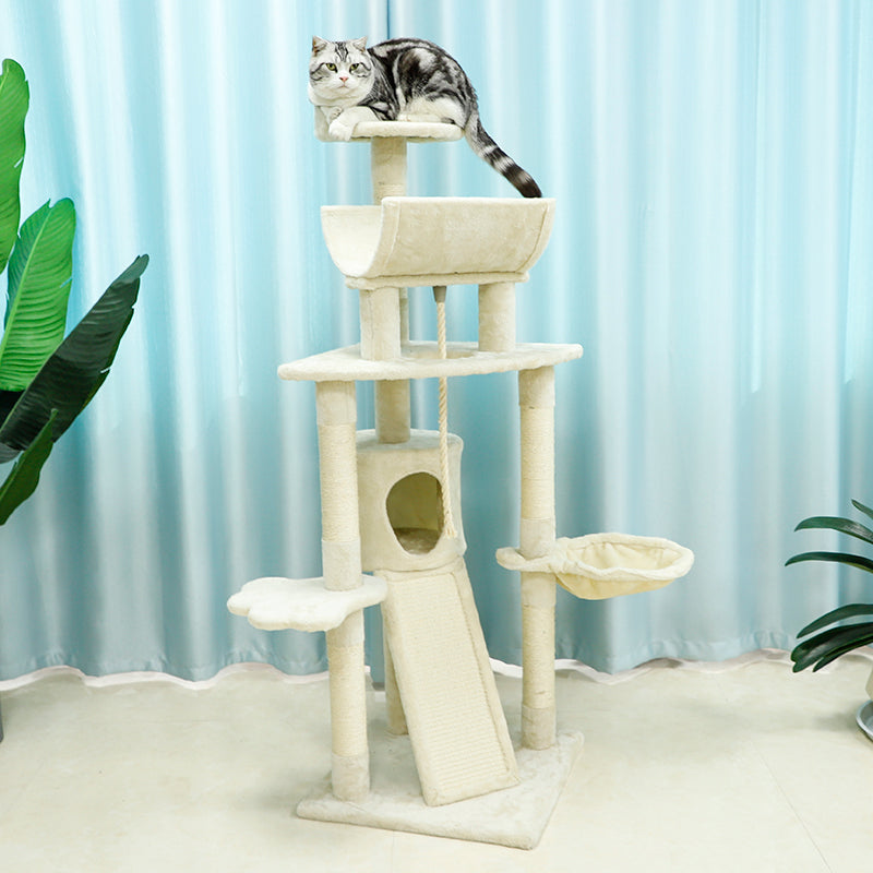 56-inch chic multifunctional cat tree