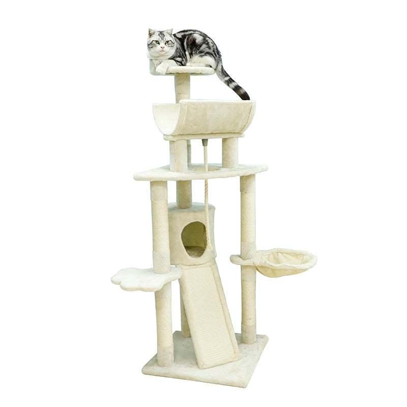 56-inch chic multifunctional cat tree