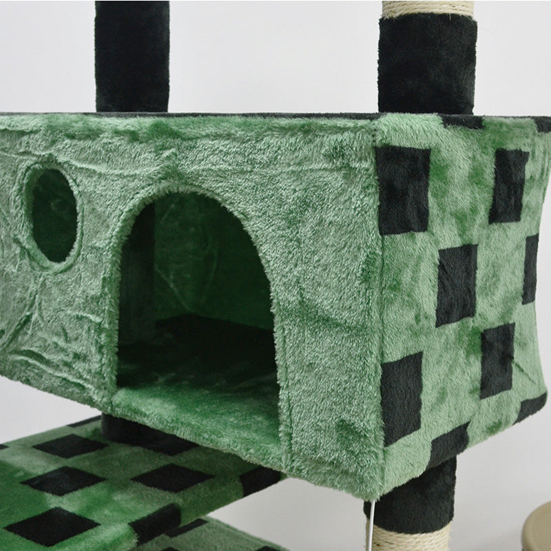 52 inch black square two condos cat tree