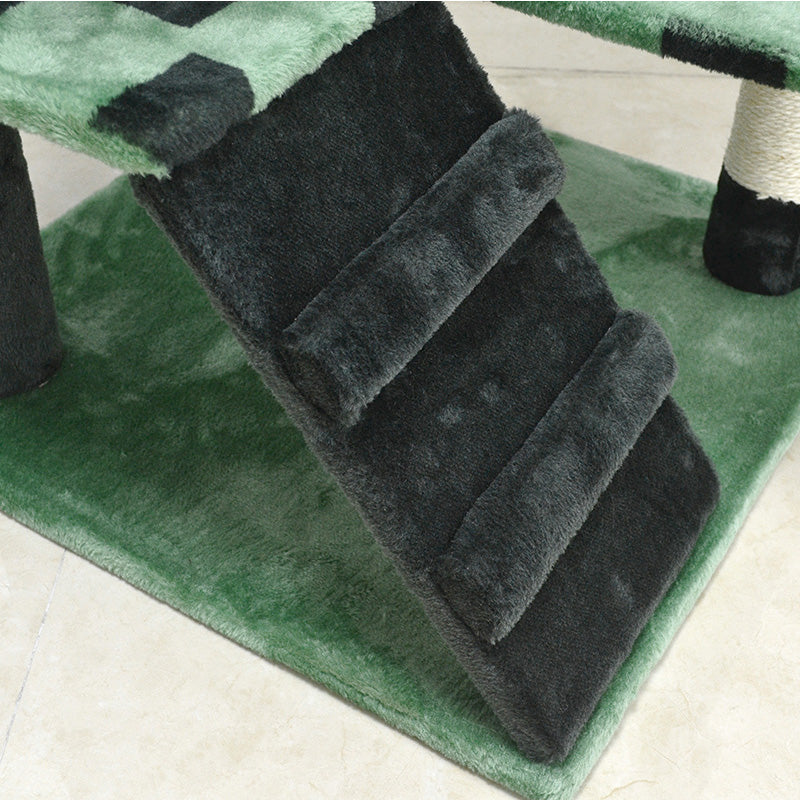 52 inch black square two condos cat tree