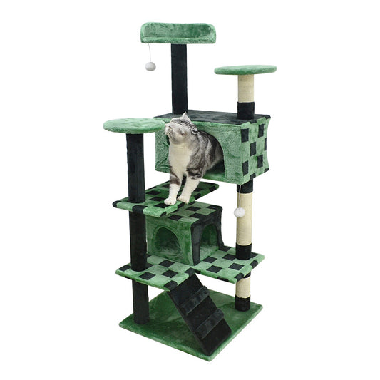 52 inch black square two condos cat tree