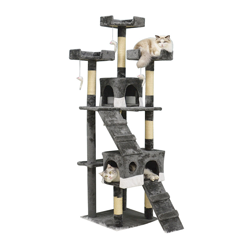 72-inch deluxe multiple perches cat tree