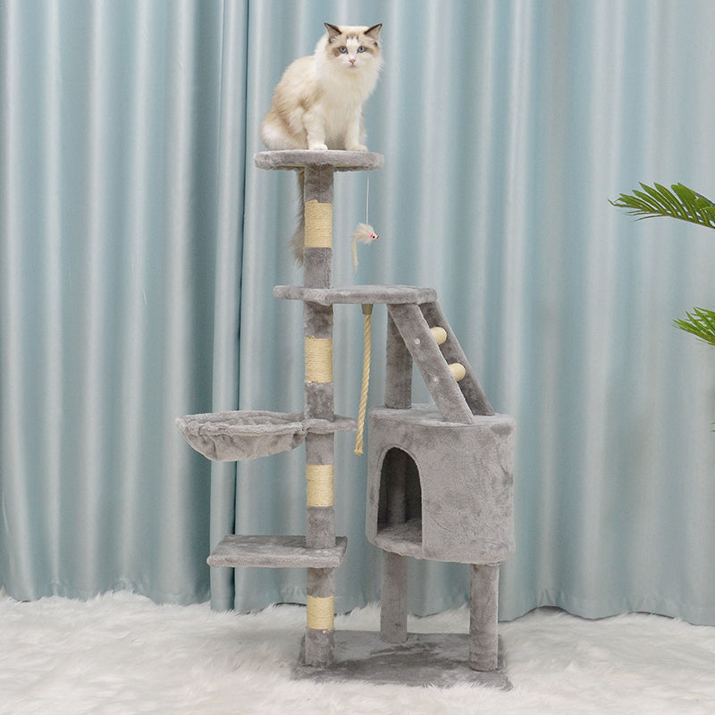 47 inches faux fur cat tree with round condo