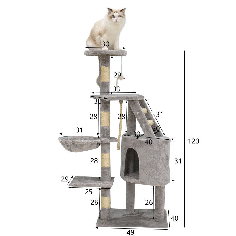 47 inches faux fur cat tree with round condo