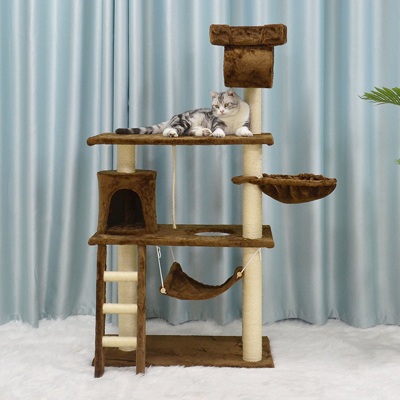 56 inches faux fur cat tree with large base