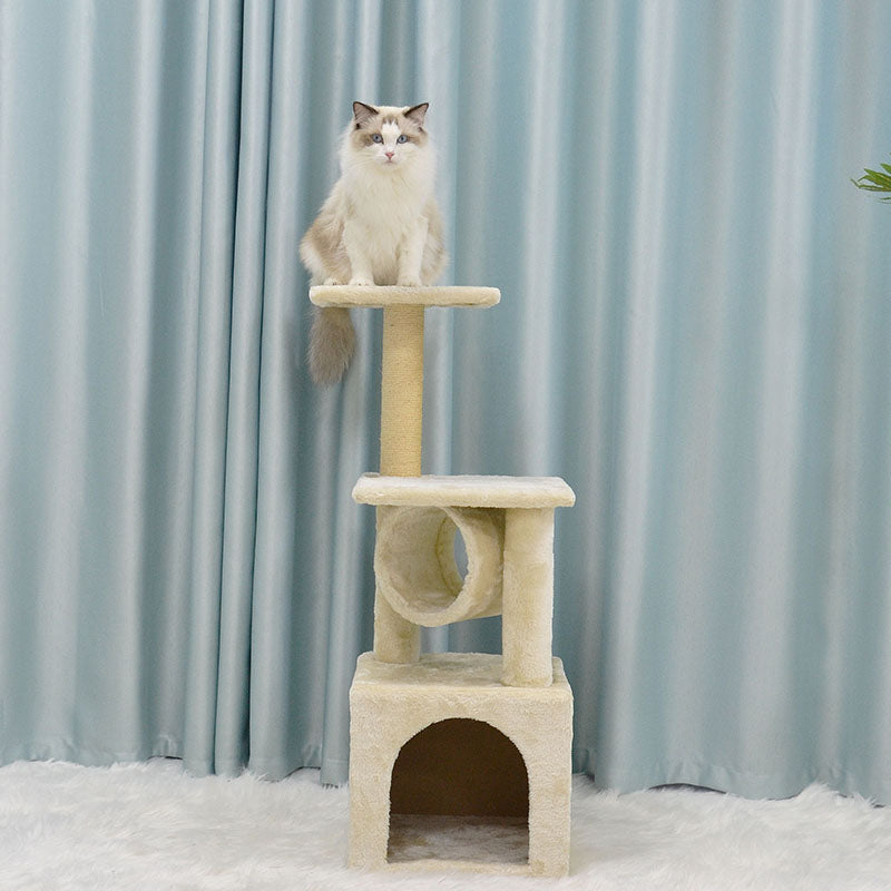 37 inches  Plush Cat Tree With Tunnel