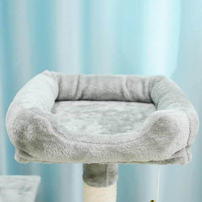 29 inches plush cat tree with two-door condo