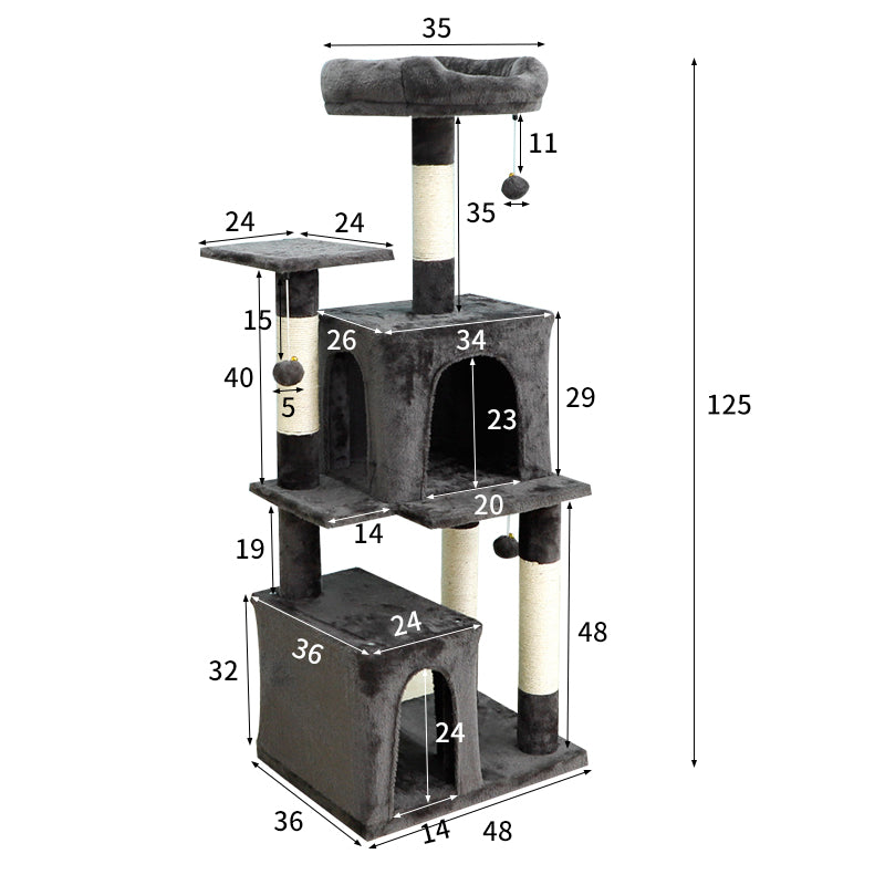 49" cat tower with large condo