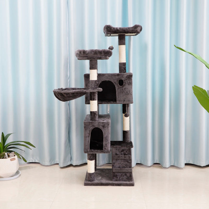 62 inch plush cat tree with 2 condos