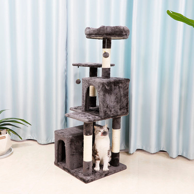 50" faux fur cat tree with condos