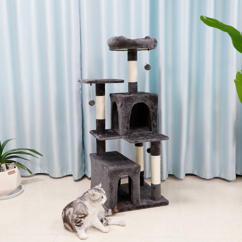 50" faux fur cat tree with condos