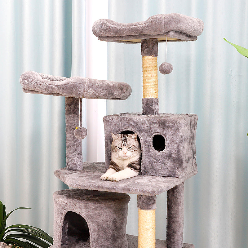 57 inch plush cat tree with condo