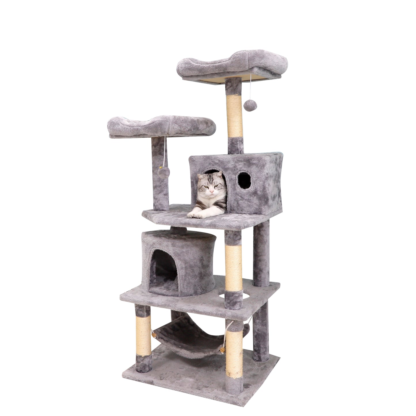 57 inch plush cat tree with condo