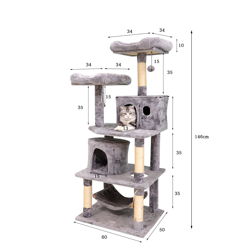 57 inch plush cat tree with condo